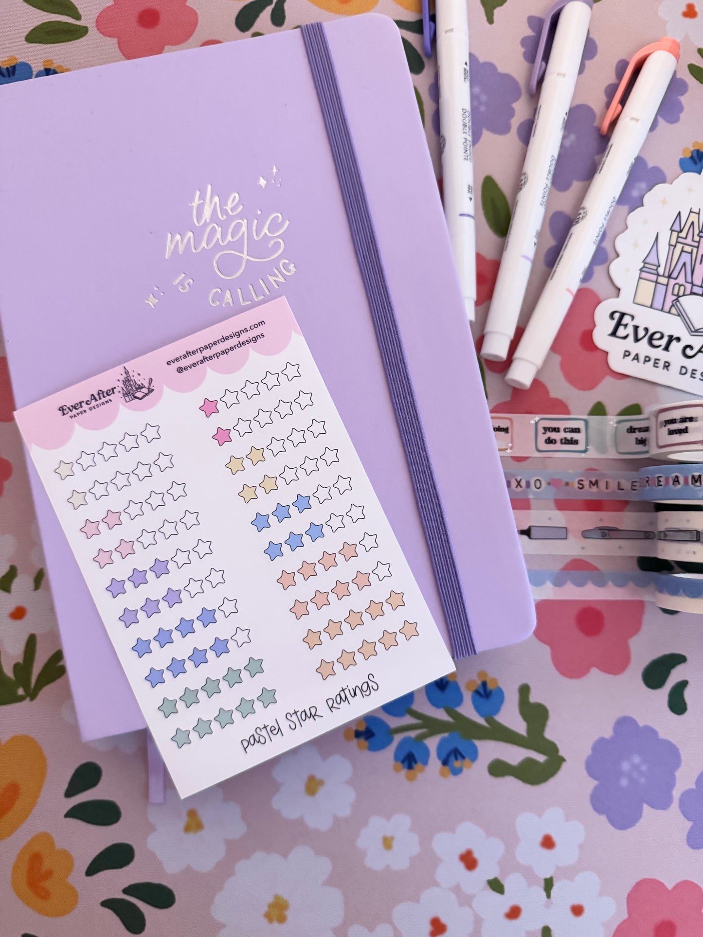 Pastel Star Ratings Sticker Sheet
