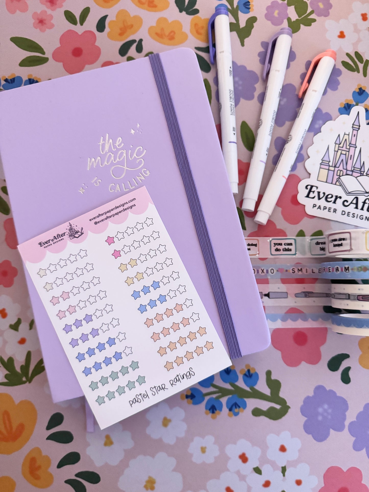 Pastel Star Ratings Sticker Sheet