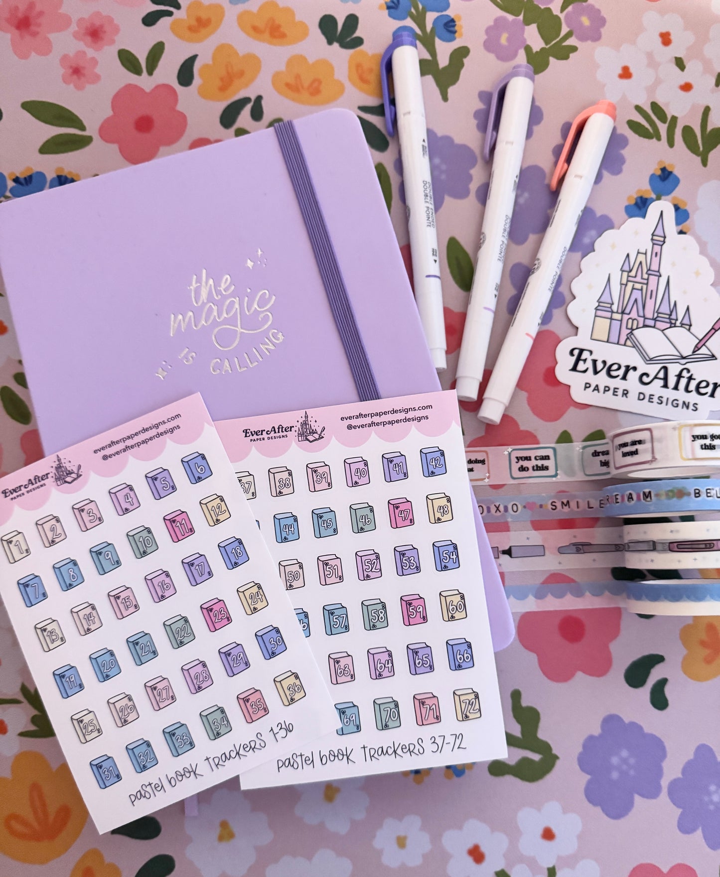 Pastel Book Trackers Sticker Sheet