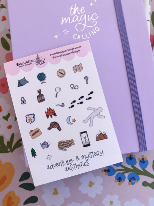 Adventure & Mystery Aesthetics Sticker Sheet