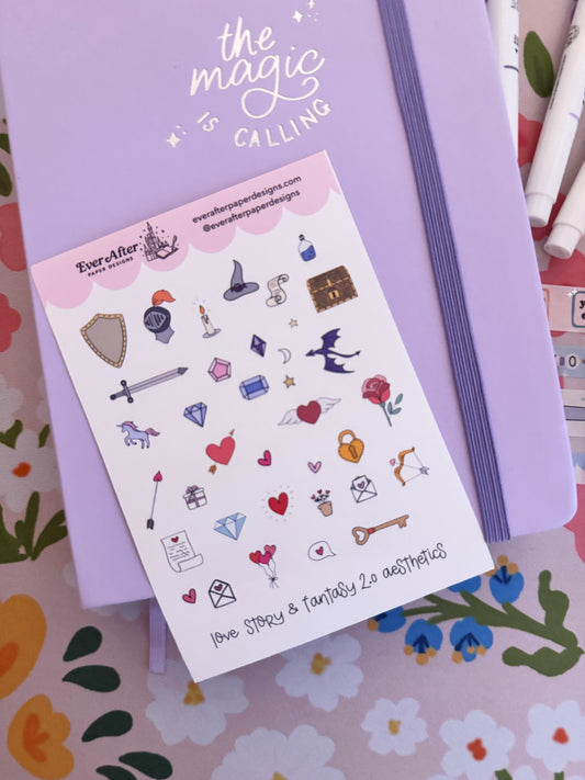 Love Story & Fantasy 2.0 Aesthetics Sticker Sheet