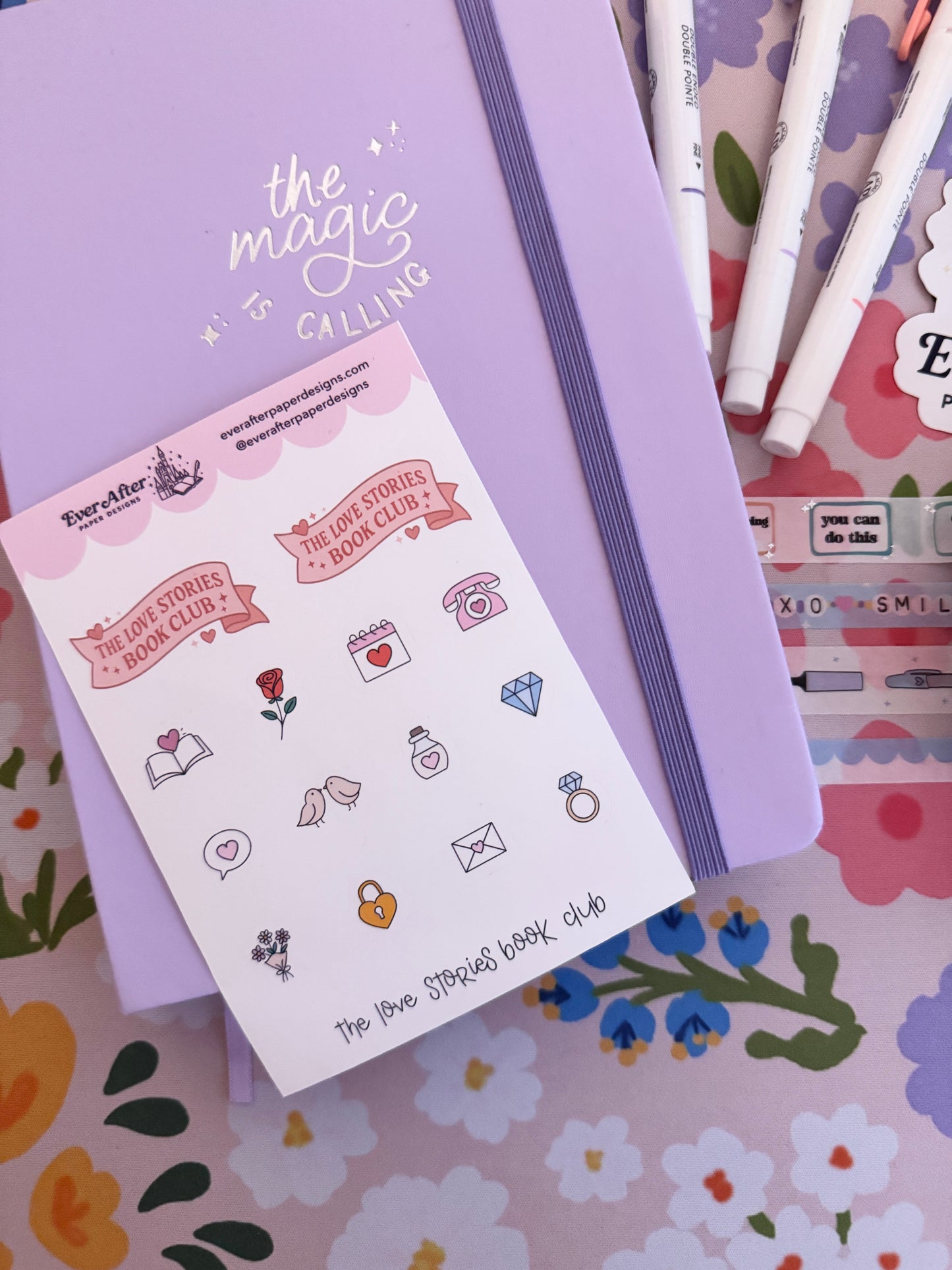 The Love Stories Book Club Sticker Sheet