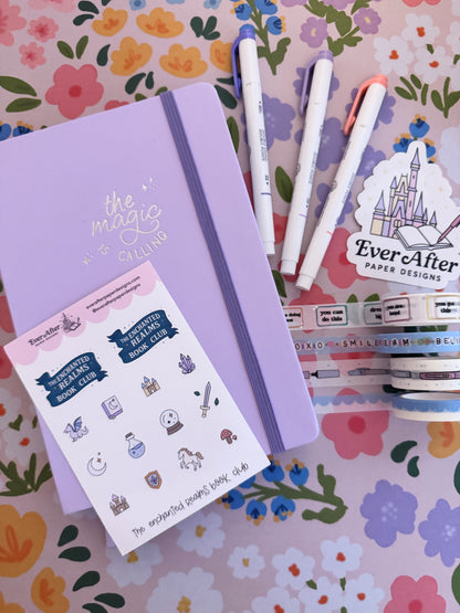 The Enchanted Realms Book Club Sticker Sheet