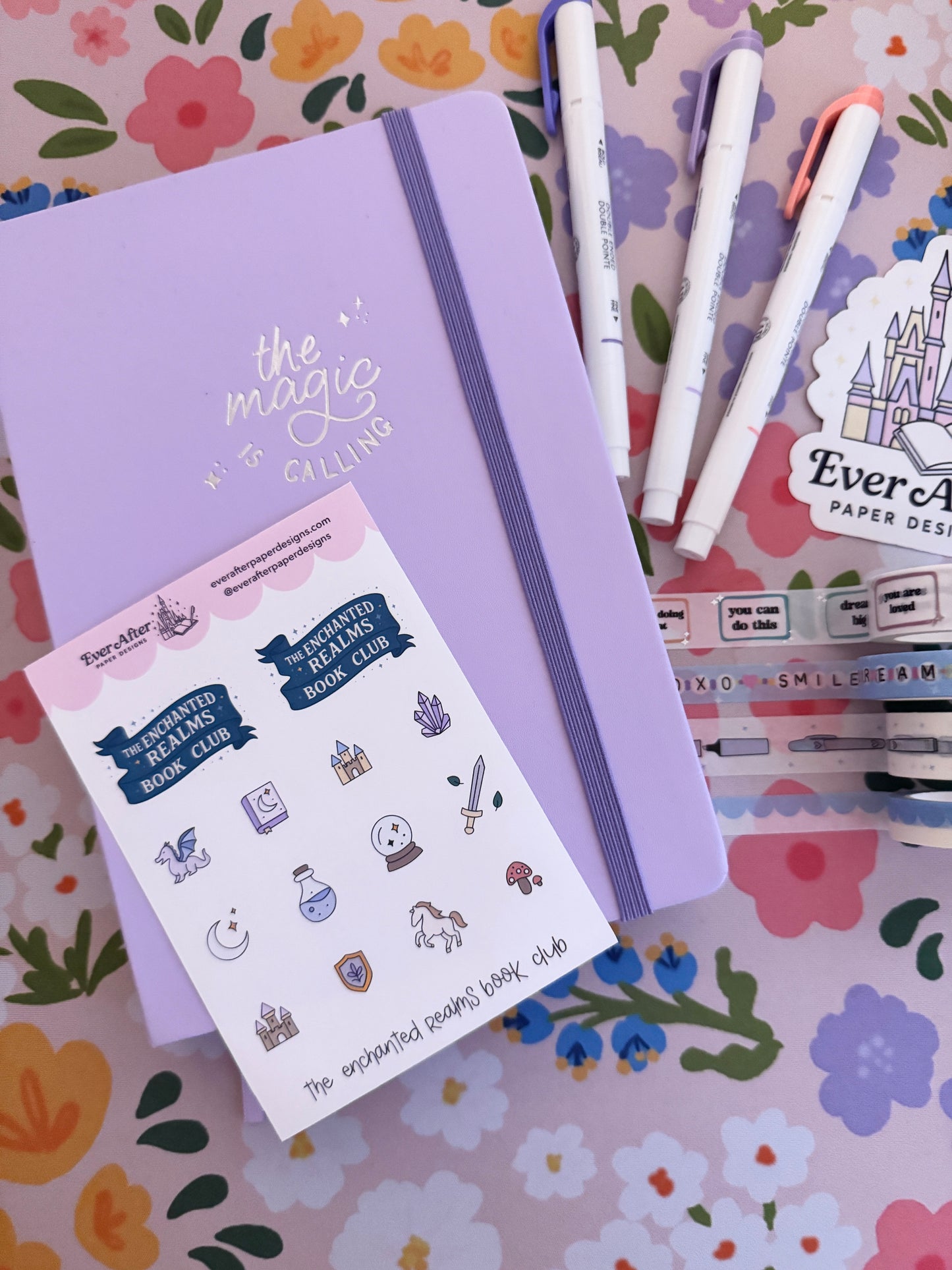 The Enchanted Realms Book Club Sticker Sheet