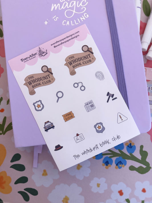 The Whodunit Book Club Sticker Sheet