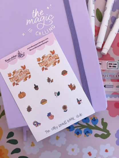 The Cosy Reads Book Club Sticker Sheet