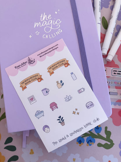 The Read & Recharge Book Club Sticker Sheet