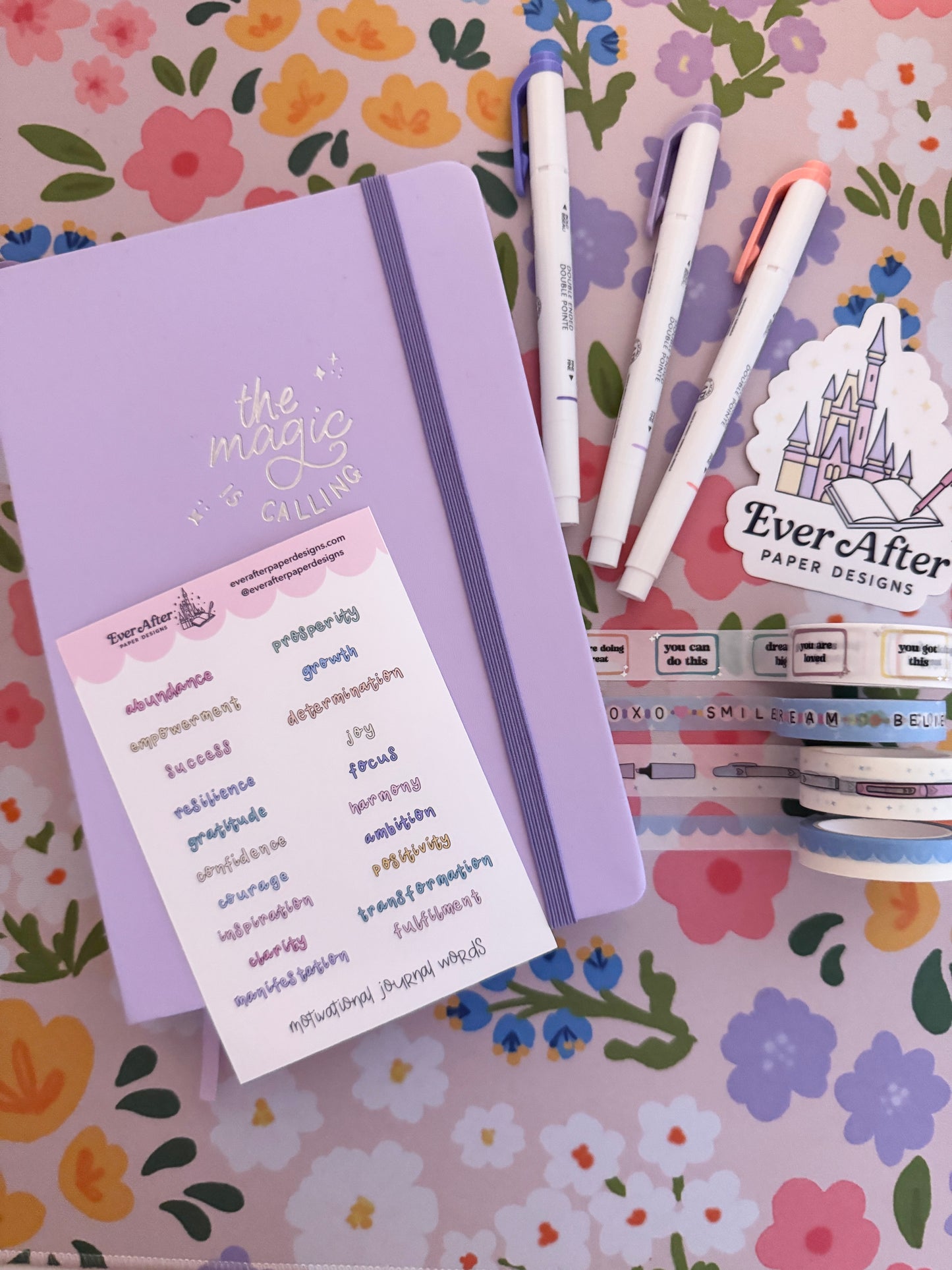 Motivational Journal Words Sticker Sheet