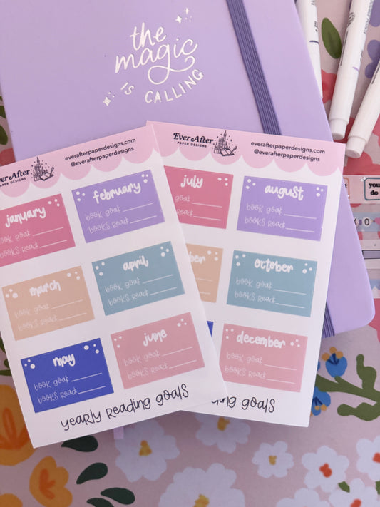 Yearly Reading Goals Sticker Sheets