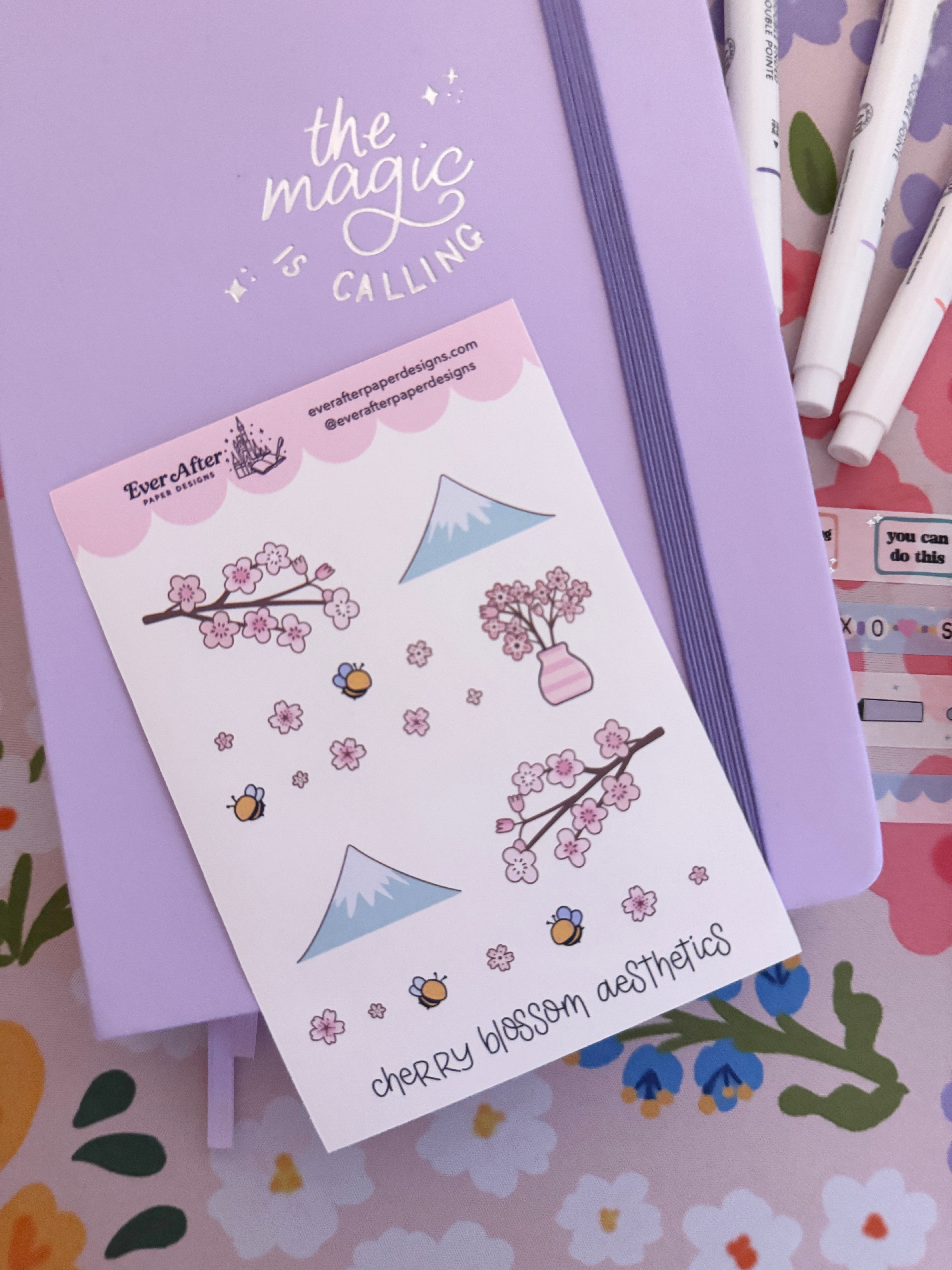 Cherry Rafter Cherry Blossom Aesthetics Sticker Sheet – Ever After Paper Designs