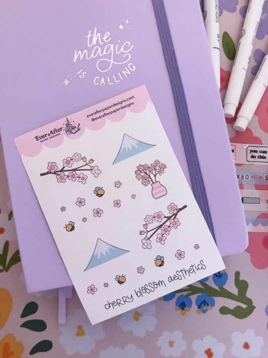 Cherry Blossom Aesthetics Sticker Sheet