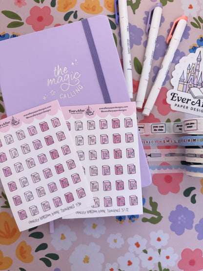 Cherry Blossom Book Trackers Sticker Sheet