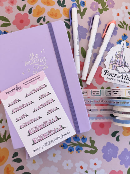 Cherry Blossom Bookshelves Sticker Sheet