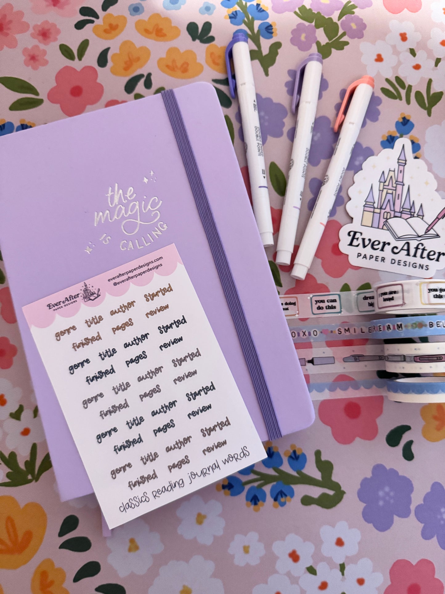 Classics Reading Journal Words Sticker Sheet