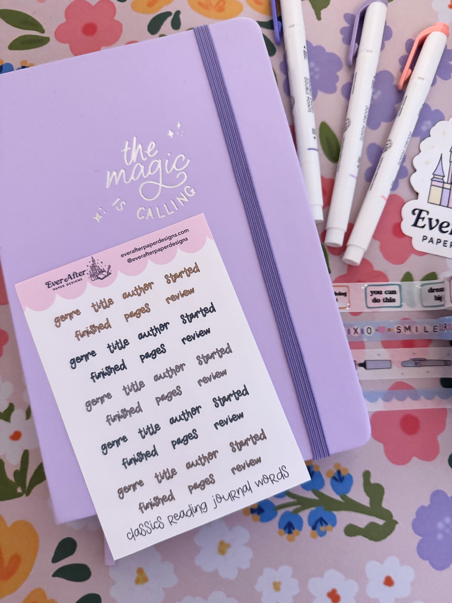 Classics Reading Journal Words Sticker Sheet