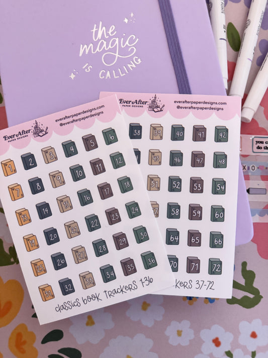Classics Book Trackers Sticker Sheets