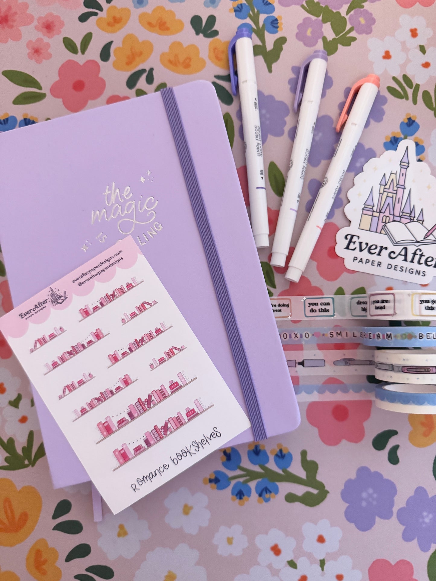 Romance Bookshelves Sticker Sheet