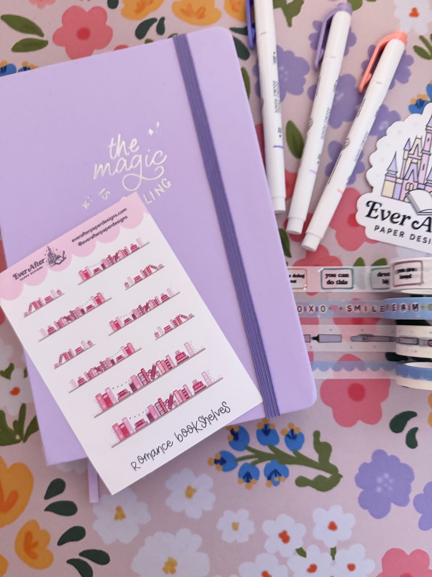 Romance Bookshelves Sticker Sheet