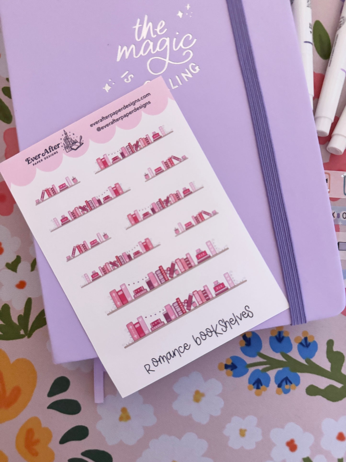 Romance Bookshelves Sticker Sheet