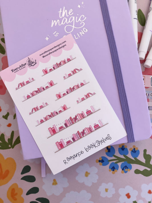 Romance Bookshelves Sticker Sheet