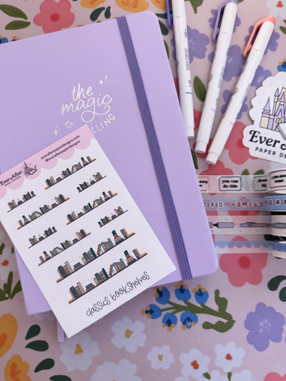 Classics Bookshelves Sticker Sheet