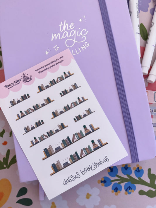Classics Bookshelves Sticker Sheet