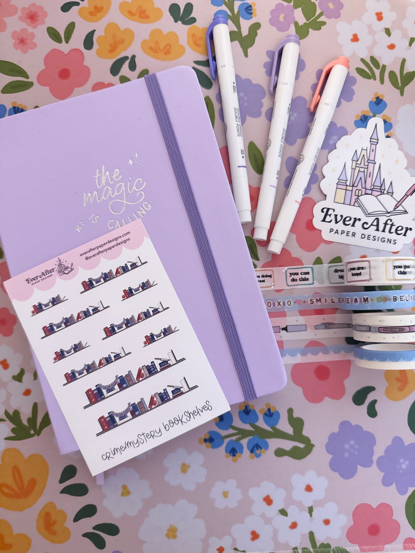 Crime/Mystery Bookshelves Sticker Sheet