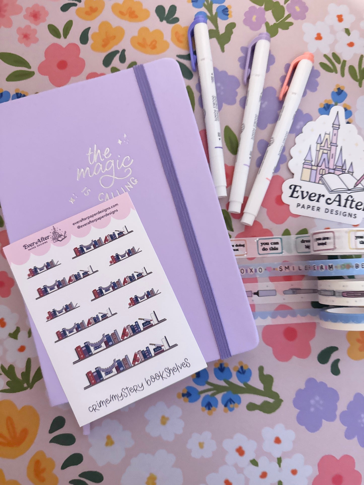 Crime/Mystery Bookshelves Sticker Sheet