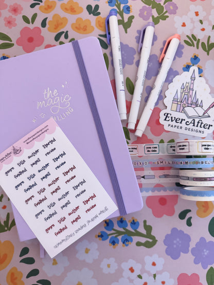 Crime/Mystery Reading Journal Words Sticker Sheet