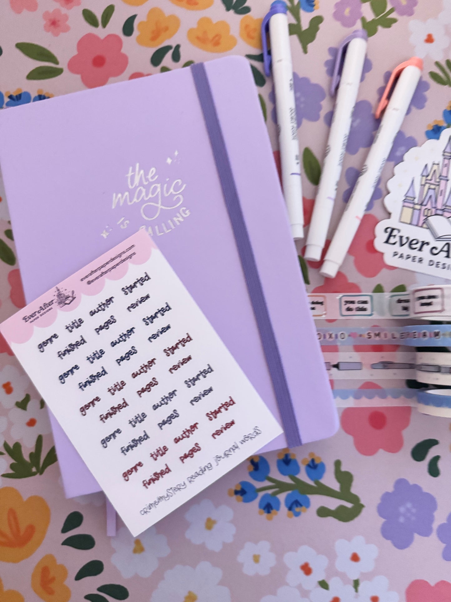 Crime/Mystery Reading Journal Words Sticker Sheet