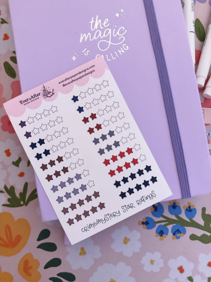 Crime/Mystery Star Ratings Sticker Sheet