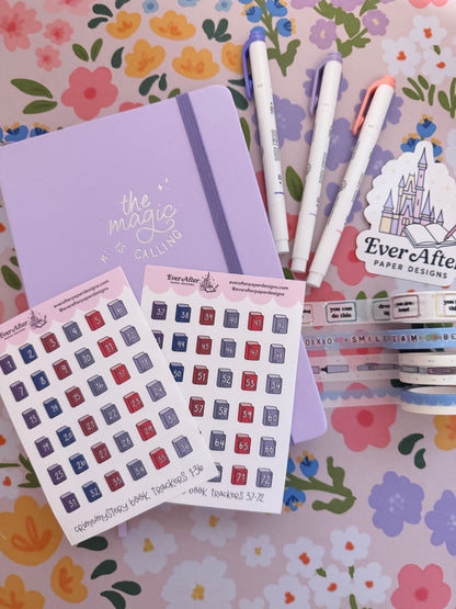 Crime/Mystery Book Trackers 1-72 Sticker Sheet