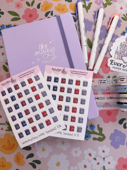 Crime/Mystery Book Trackers 1-72 Sticker Sheet
