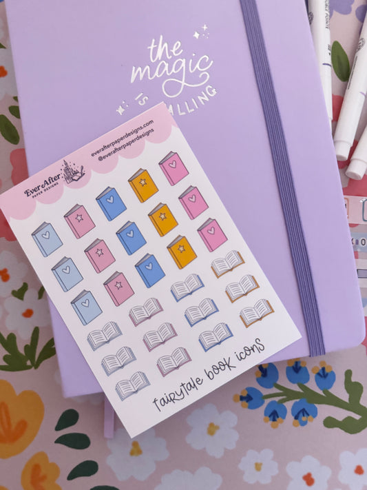 Fairytale Book Icons Sticker Sheet
