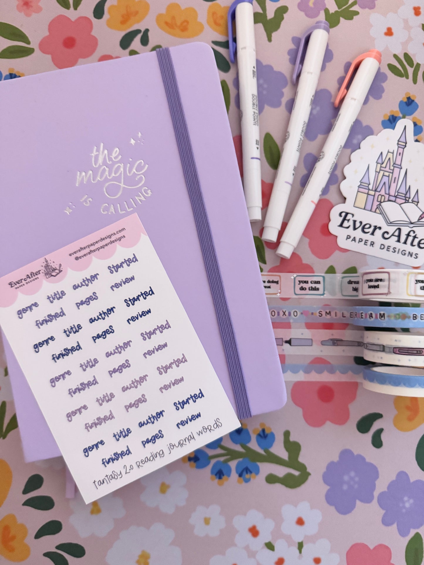 Fantasy 2.0 Reading Journal Words Sticker Sheet