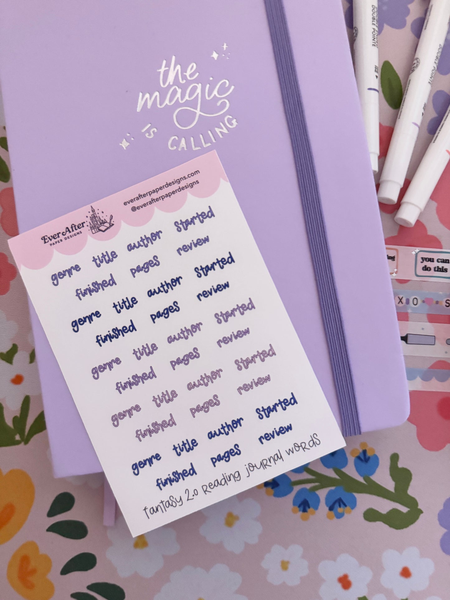 Fantasy 2.0 Reading Journal Words Sticker Sheet