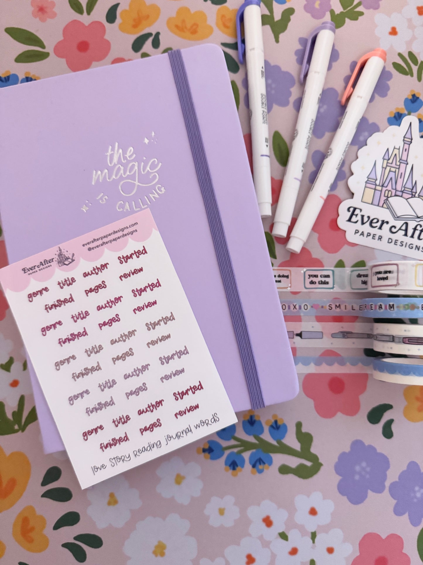 Love Story Reading Journal Words Sticker Sheet