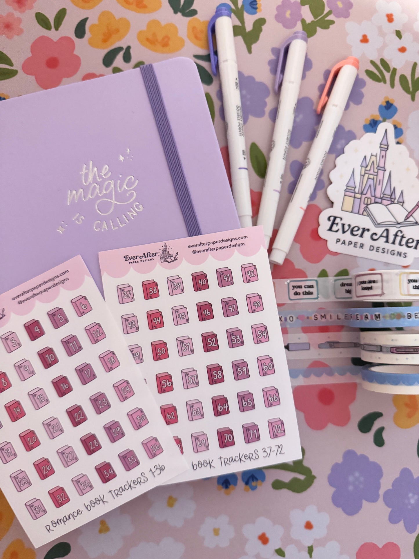 Romance Book Trackers Sticker Sheets