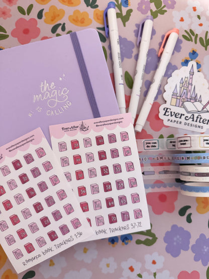 Romance Book Trackers Sticker Sheets
