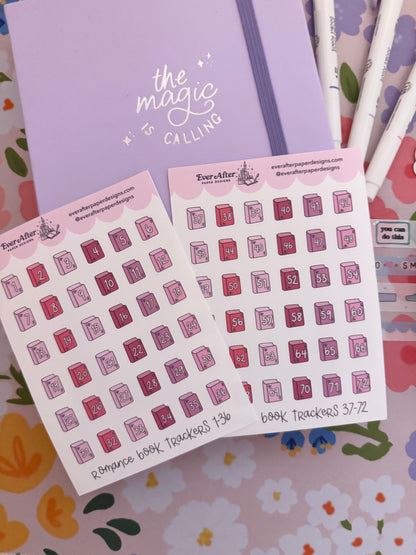 Romance Book Trackers Sticker Sheets