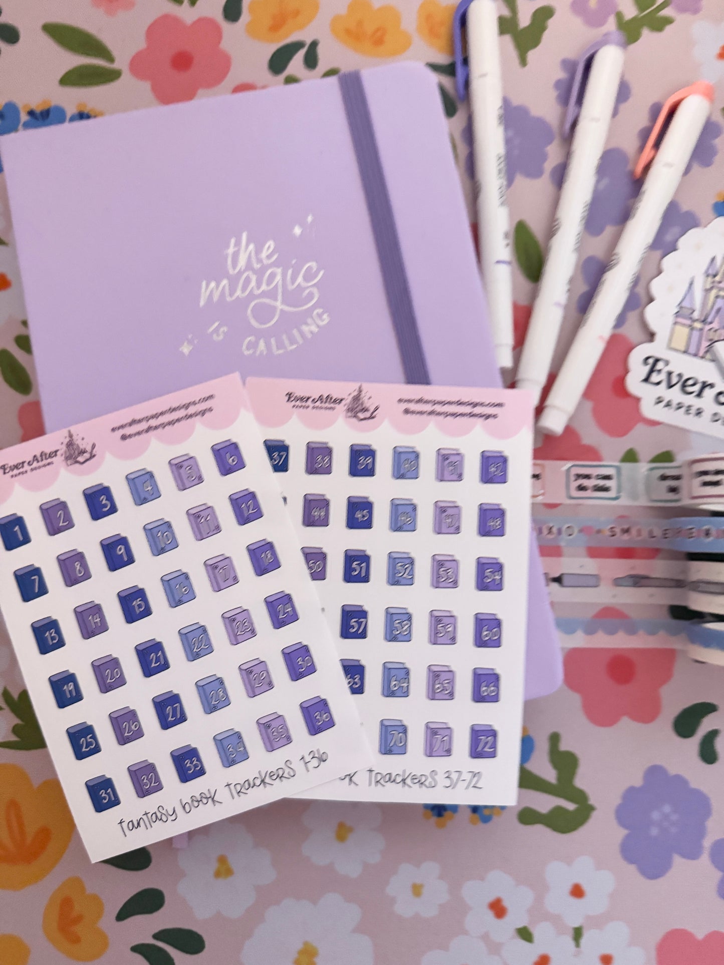 Fantasy Book Trackers Sticker Sheets