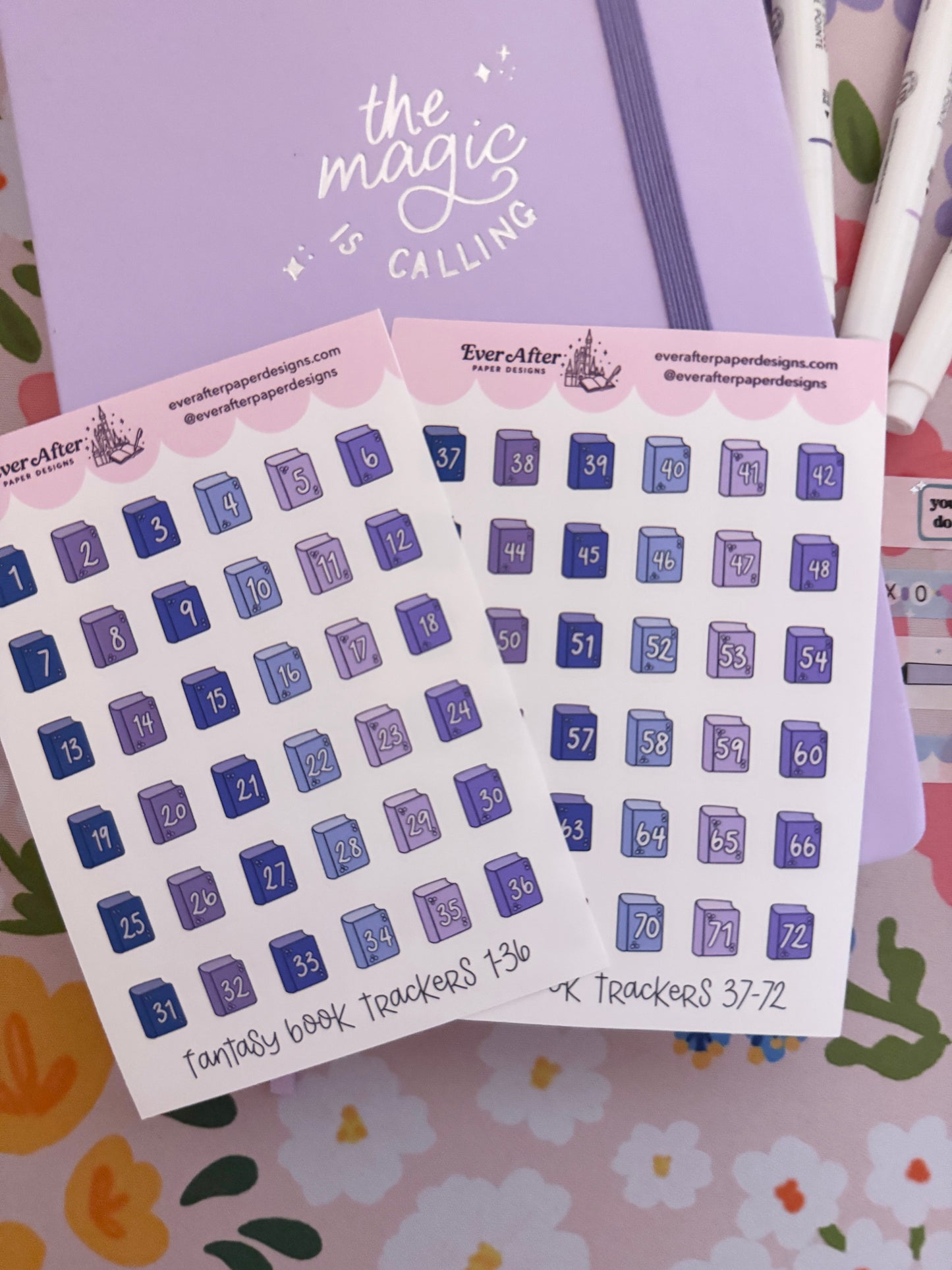 Fantasy Book Trackers Sticker Sheets