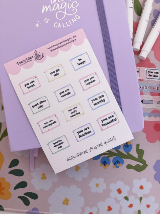 Motivational Journal Quotes Sticker Sheet