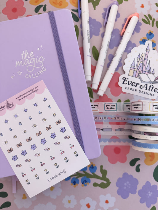 Kawaii Icons Sticker Sheet