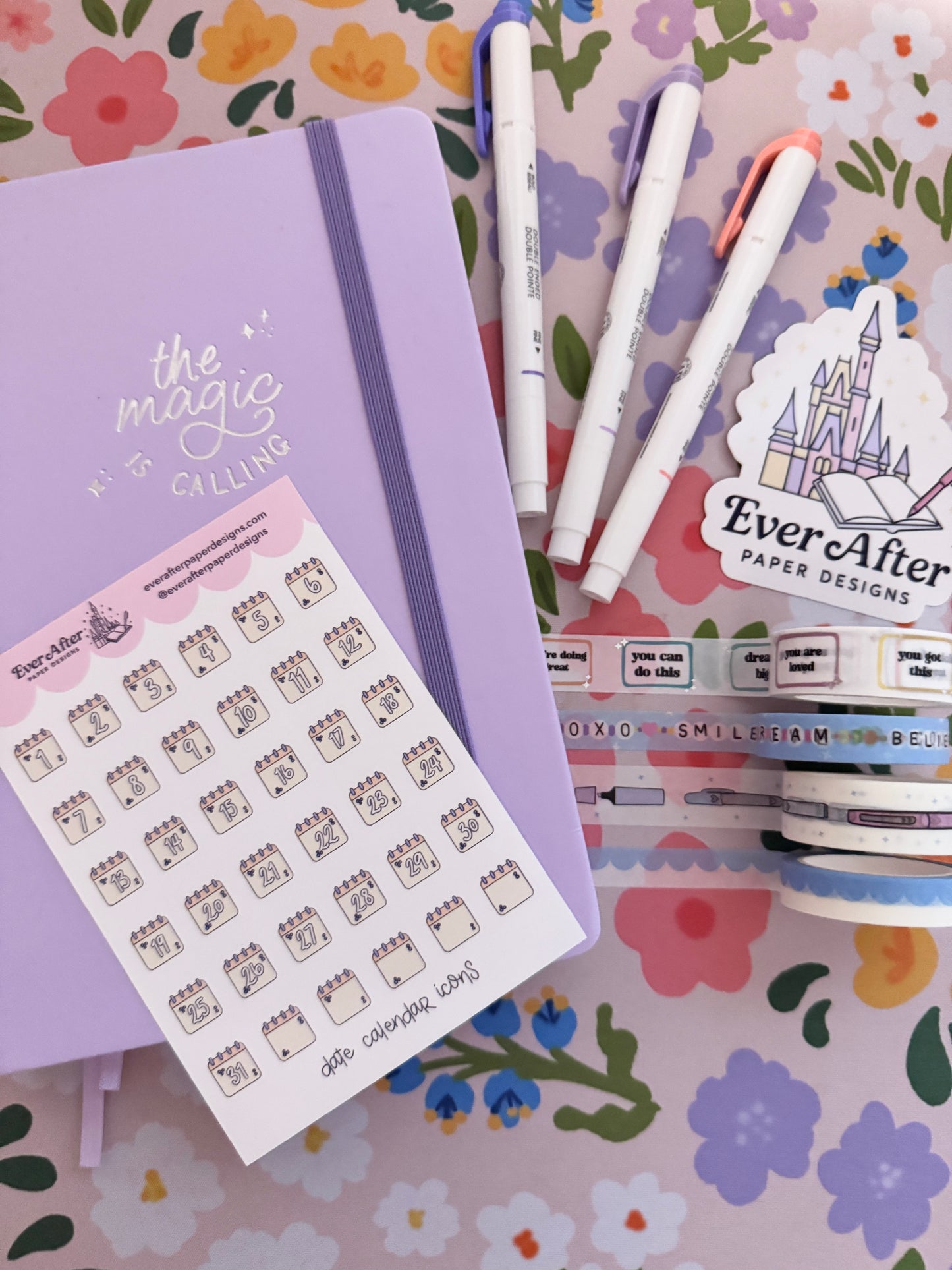 Date Calendar Icons Sticker Sheet