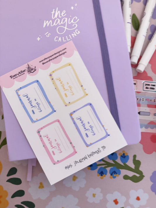 Mini "Journal Belongs To" Sticker Sheet