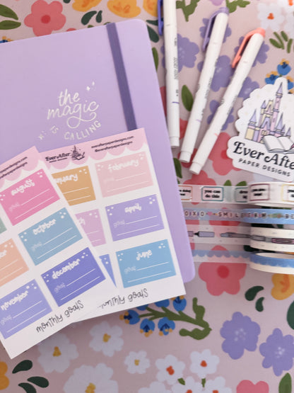 Monthly Goals Sticker Sheet
