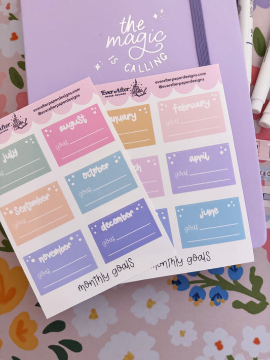 Monthly Goals Sticker Sheet