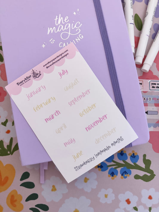 Strawberry Lemonade Months Sticker Sheet