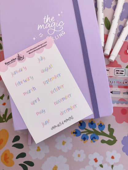 Colourful Months Sticker Sheet